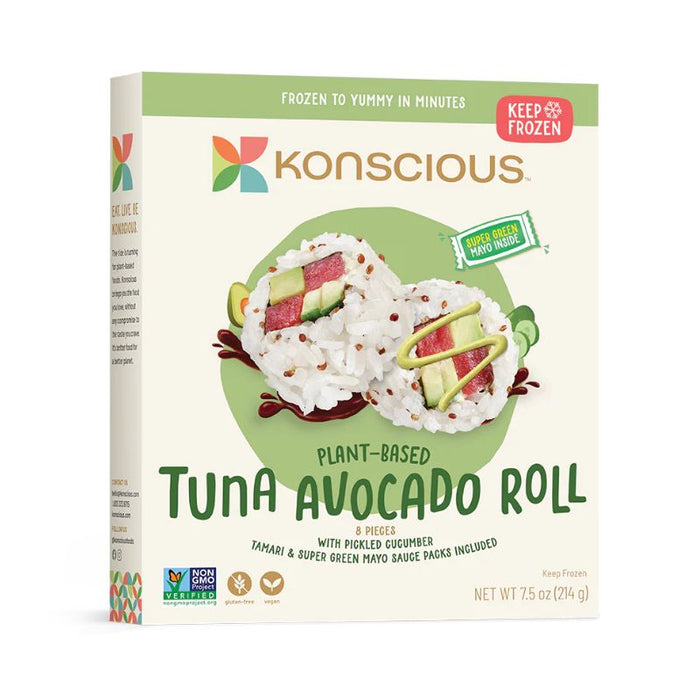 Konscious Foods Plant Based Tuna Avocado  Roll 210 GRAMS