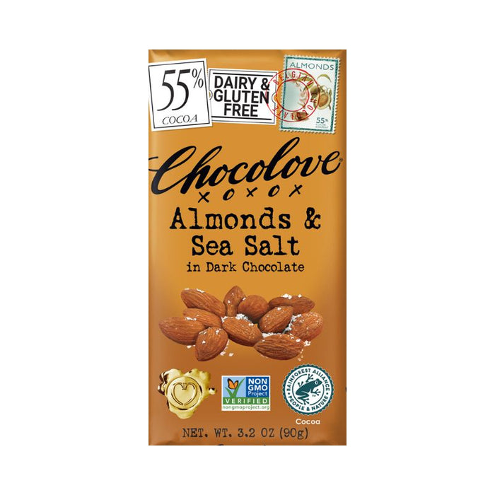Chocolove Chocolate Bar Almonds & Sea Salt 90 GRAMS