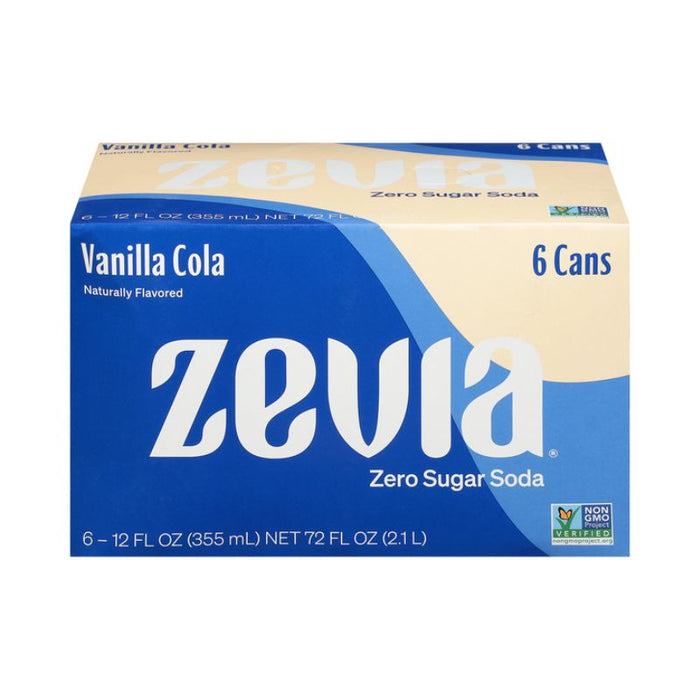 Zevia Zero Calories Vanilla Cola 6Pk