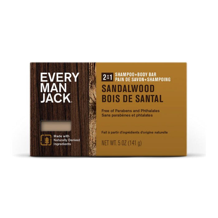 Every Man Jack Shampoo & Body Bar Sandalwood 141 GRAMS