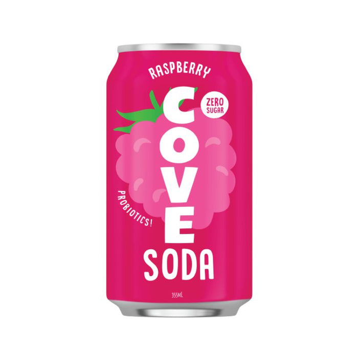 Cove Soda Gut Healthy Raspberry 355ml