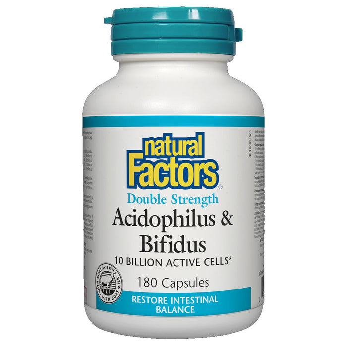 Natural Factors Double Strength Acidophilus & Bifidus 180 caps