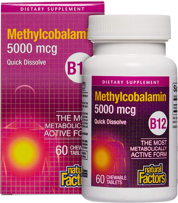Natural Factors Vitamin B12 Methyl 5000mcg 60subt