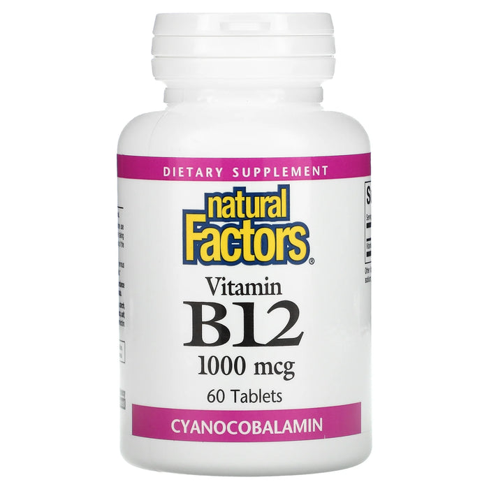 Natural Factors Vitamin B12 Cyanocobalamin 1000mcg 60tabs