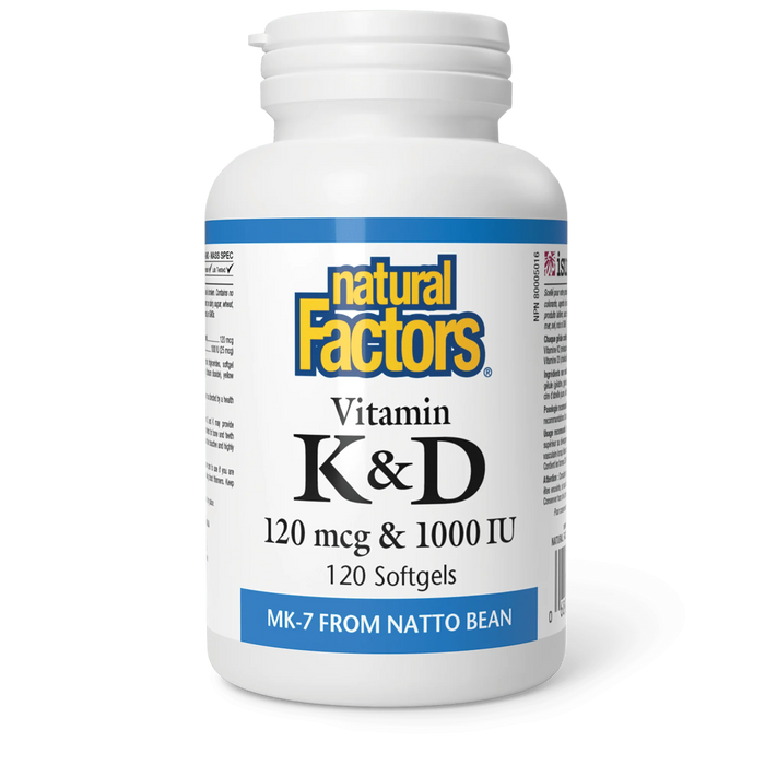 Natural Factors Vitamin K2 120mcg & D3 1000IU 120sg