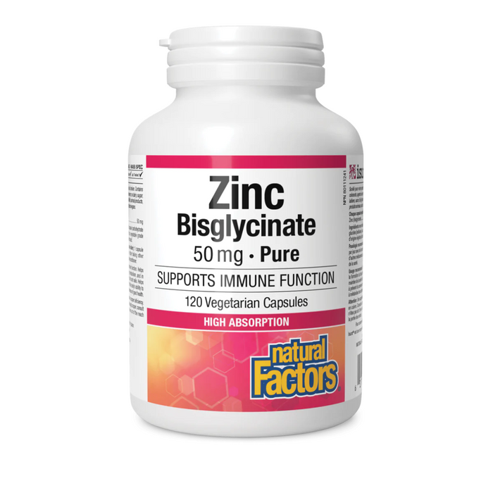 Natural Factors Zinc Bisglycinate 50mg 120vcaps