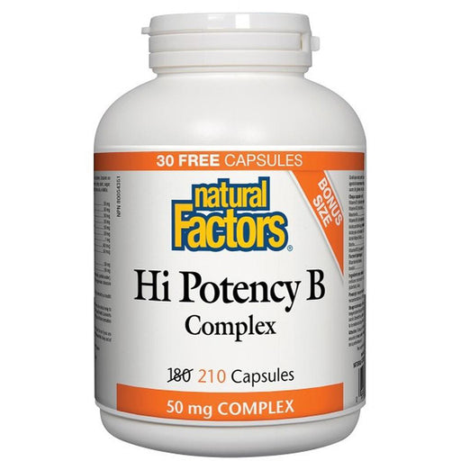 Natural Factors Hi Potency B Complex 210 caps BONUS SIZE