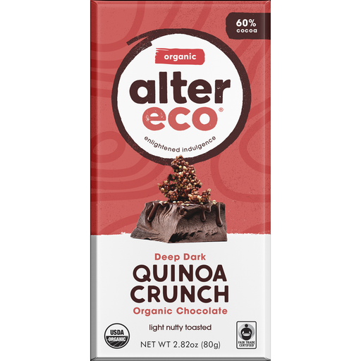 Alter Eco Deep Dark Quinoa Crunch Chocolate Bar