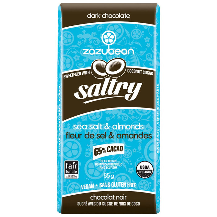 Zazubean Dark Chocolate Saltry 85g