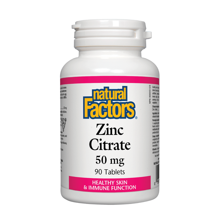 Natural Factors Zinc Citrate 50mg 90tabs
