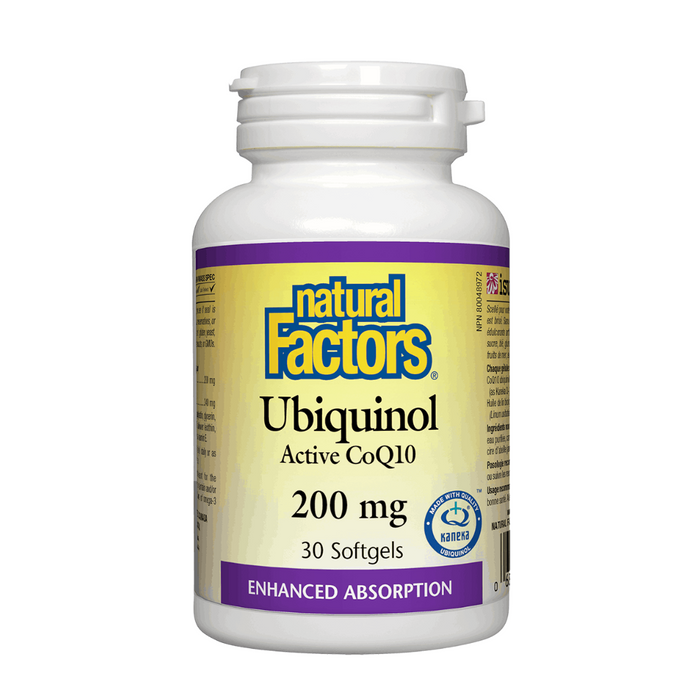 Natural Factors Ubiquinol QH Active CoQ10 200mg 30sg