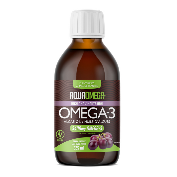 Aquaomega Vegan OMEGA-3 3400mg Grape 225ml