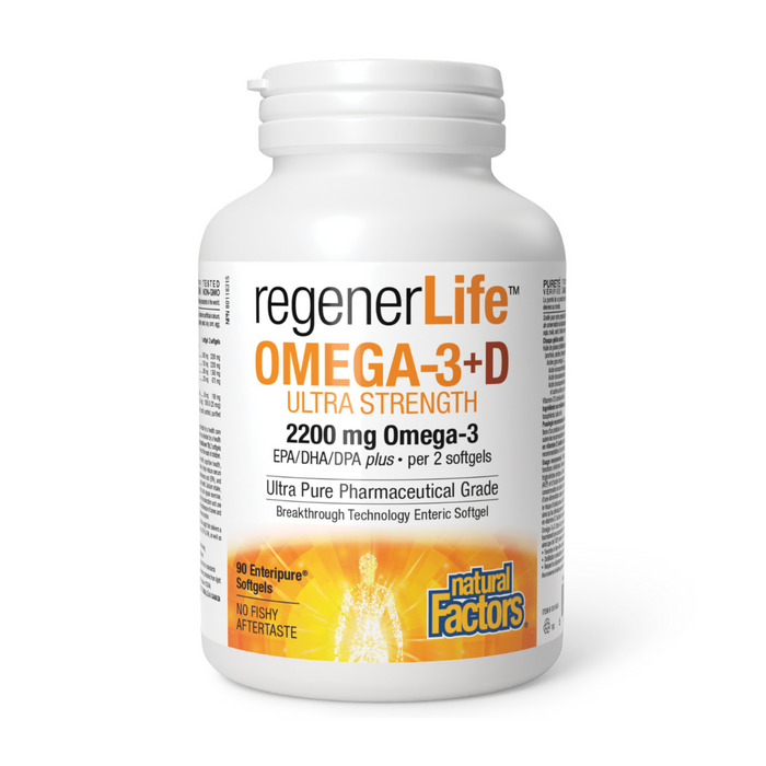Natural Factors Regenerlife Omega-3+ D Ultra-Strength 90 softgels