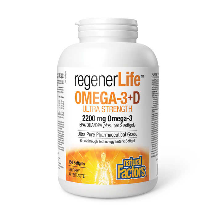 Natural Factors Regenerlife Omega-3+ D Ultra-Strength 150sg