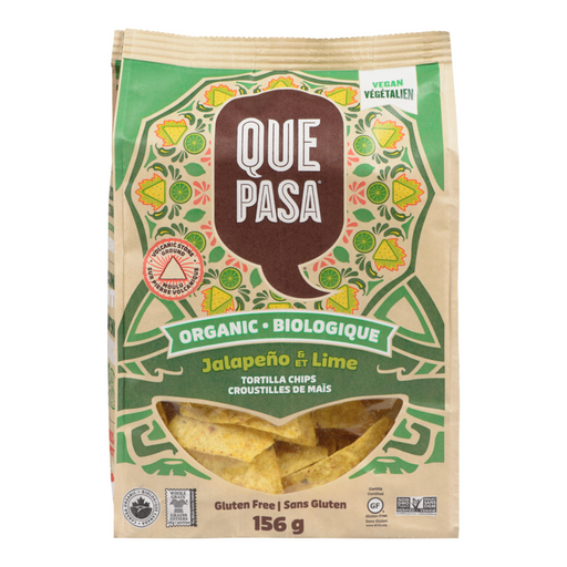 Que Pasa Organic Tortilla Chips Jalapeno & Lime