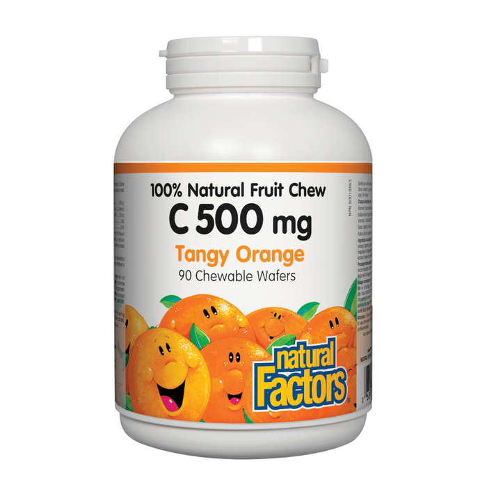 Natural Factors Natural Fruit Chew C 500mg Tangy Orange 90chew
