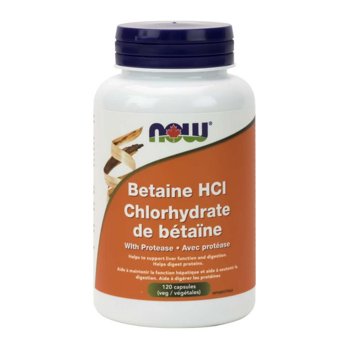 NOW Betaine HCL with Protease 120cap