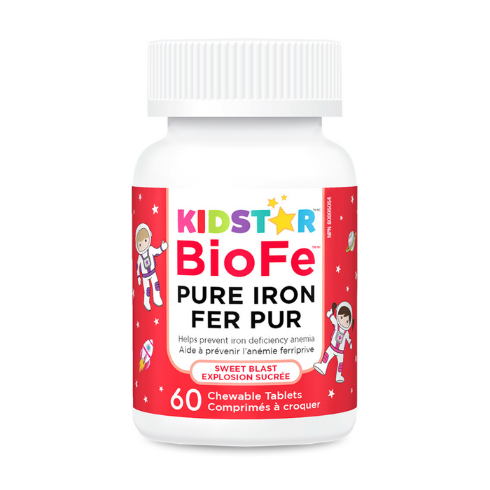 Kidstar BioFe Pure Iron Sweet Blast 60 Chewable Tablets