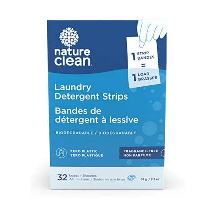 Nature Clean Laundry Detergent Strips Unscented 32 Loads