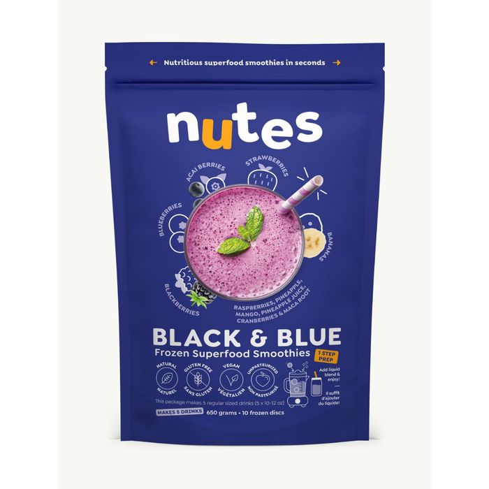 Nutes Frozen Superfood Smoothies Black and Blue
