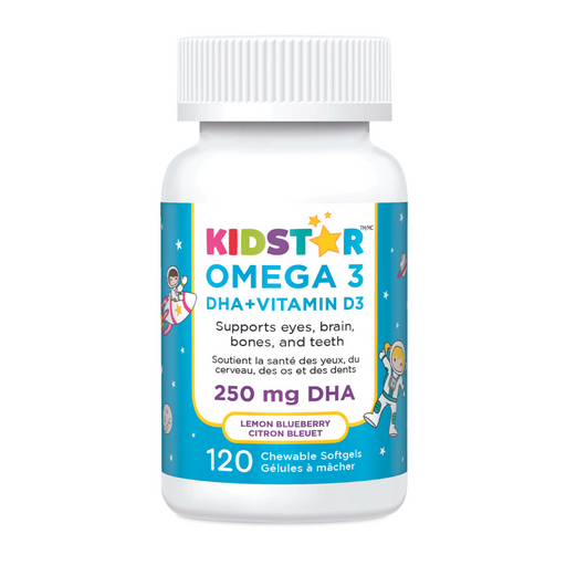 Kidstar Omega 3 Lemon Blueberry 120 Chewable Softgels
