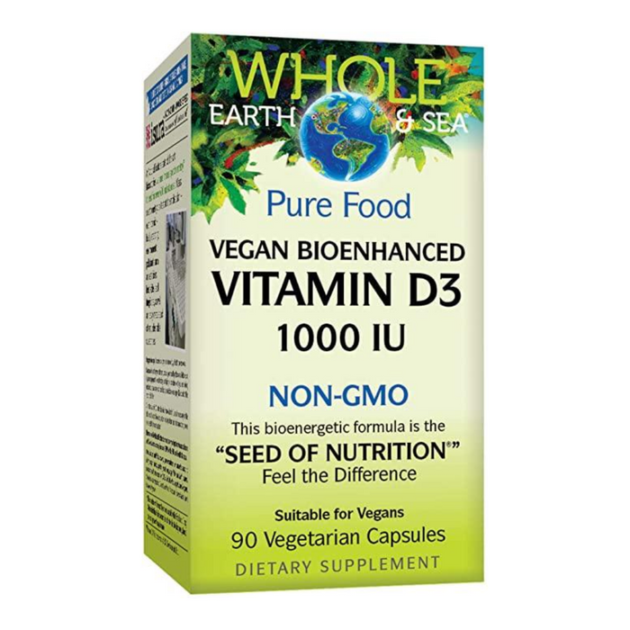 Whole Earth and Sea Vegan Vitamin D3 1000IU 90vcaps
