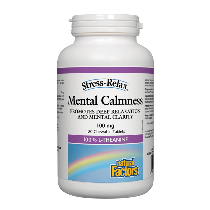 Natural Factors Stress and Relax Mental Calmness 100mg 120 chewable tablets