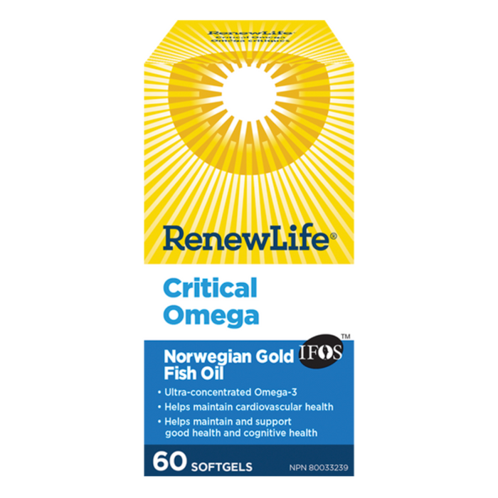 Renew Life Norwegian Gold Fish Oil Critical Omega 60sg