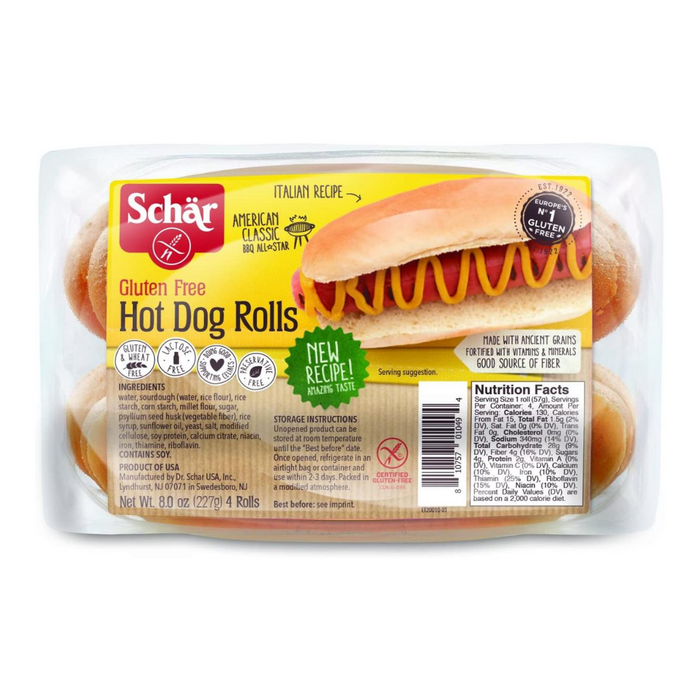 Schar G/F Hot Dog Buns 4 pack