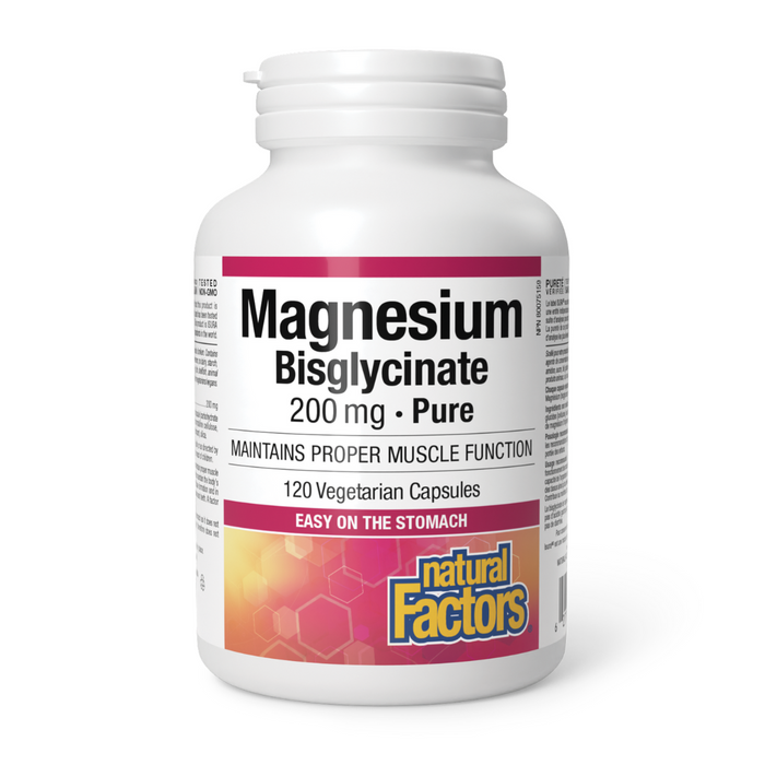 Natural Factors Magnesium Bisglycinate Pure 200mg 120vcaps