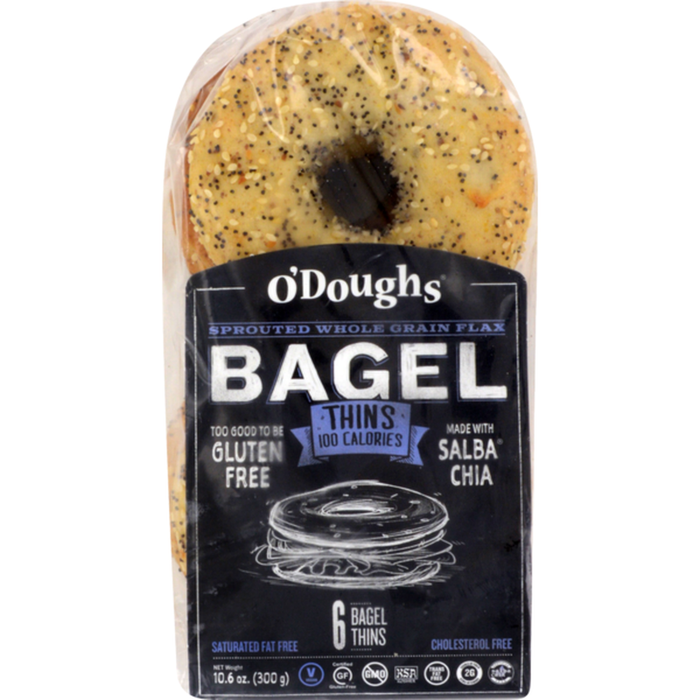 O'Doughs G/F Bagel Thins Sprouted Whole Grain Flax 300g