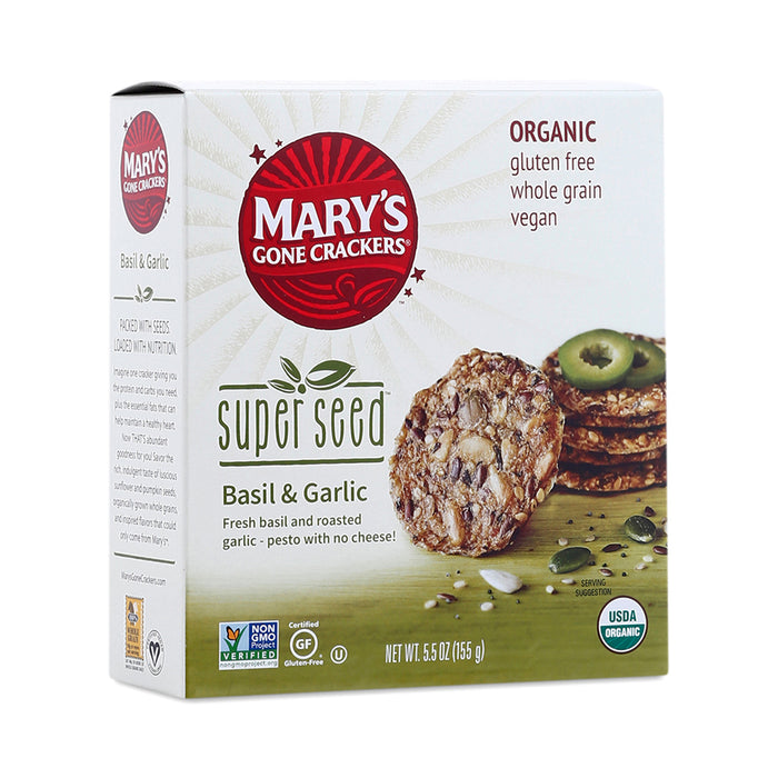 Mary's Super Seed Crackers Basil & Garlic