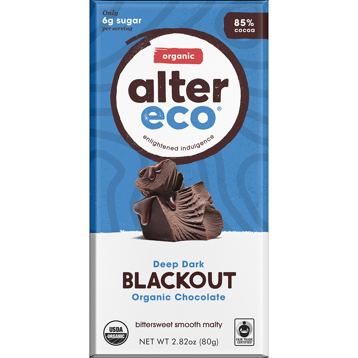Alter Eco Deep Dark Blackout Dark Chocolate 85 Cocoa Natural