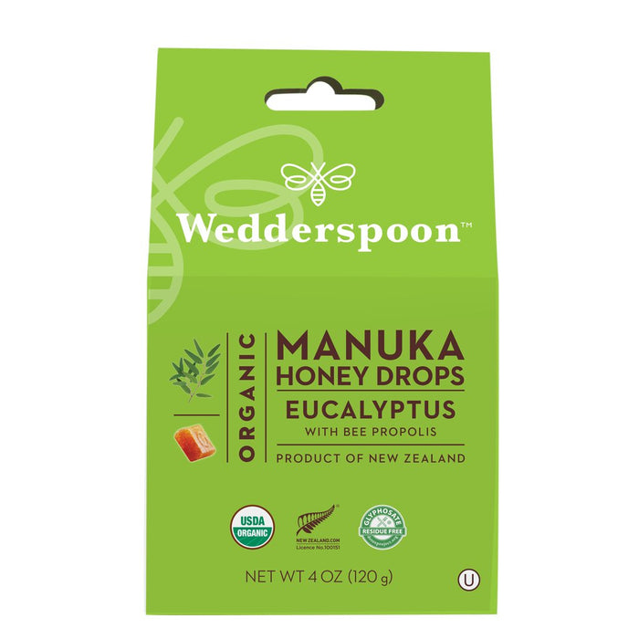 Wedderspoon Organic Honey Drops Eucalyptus 120g