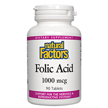 Natural Factors Folic Acid 1000mcg 90tabs