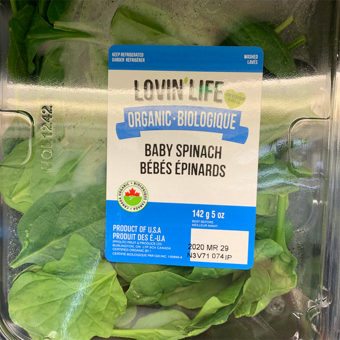 Lovin' Life Organic Boxed Baby Spinach 142g