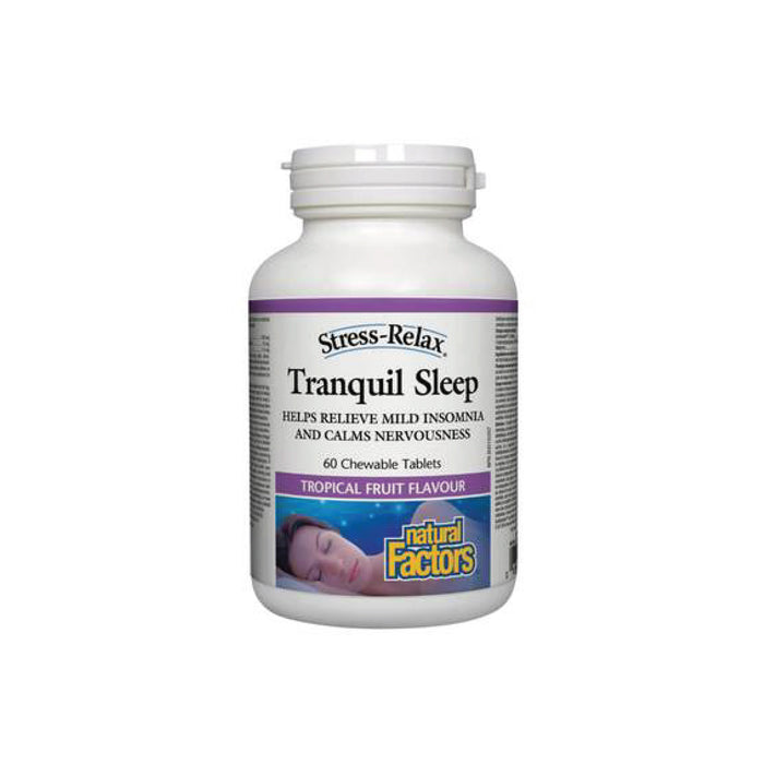 Natural Factors Stress-Relax Tranquil Sleep Extra Strength Tropical Fruit 60 chewables