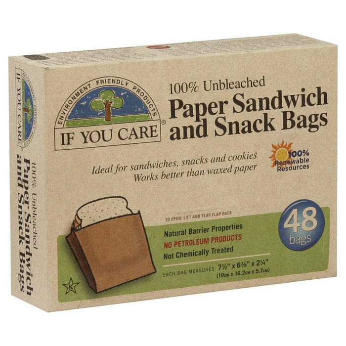 If You Care Paper Snack and Sandwich Bags 48 sacs