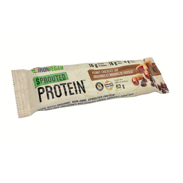 Iron Vegan Sprouted Protein Bar Peanut Chocolate Chip 64g