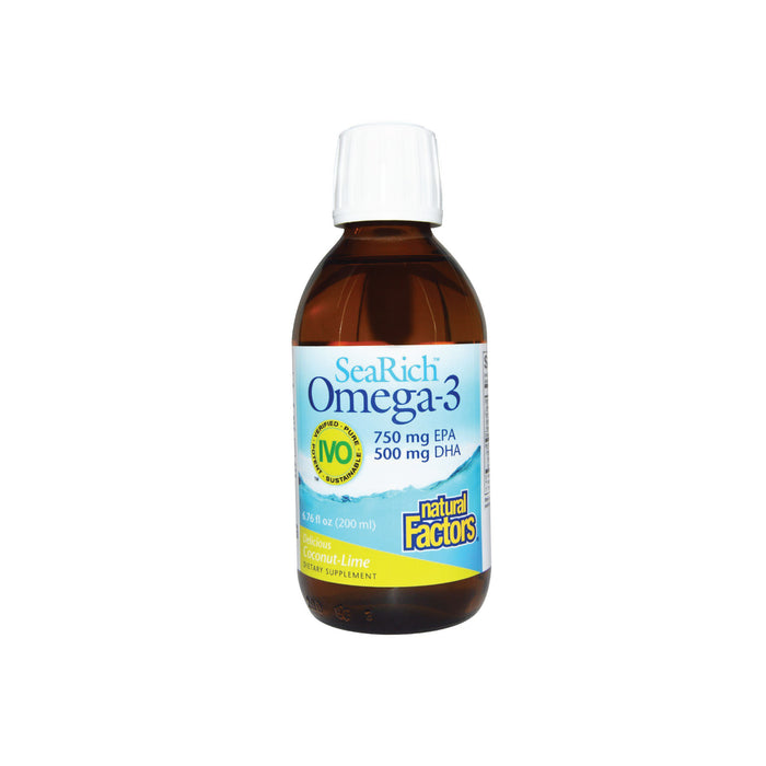 Natural Factors SeaRich Omega-3 750mg EPA / 500mg DHA, Coconut-Lime 200ml
