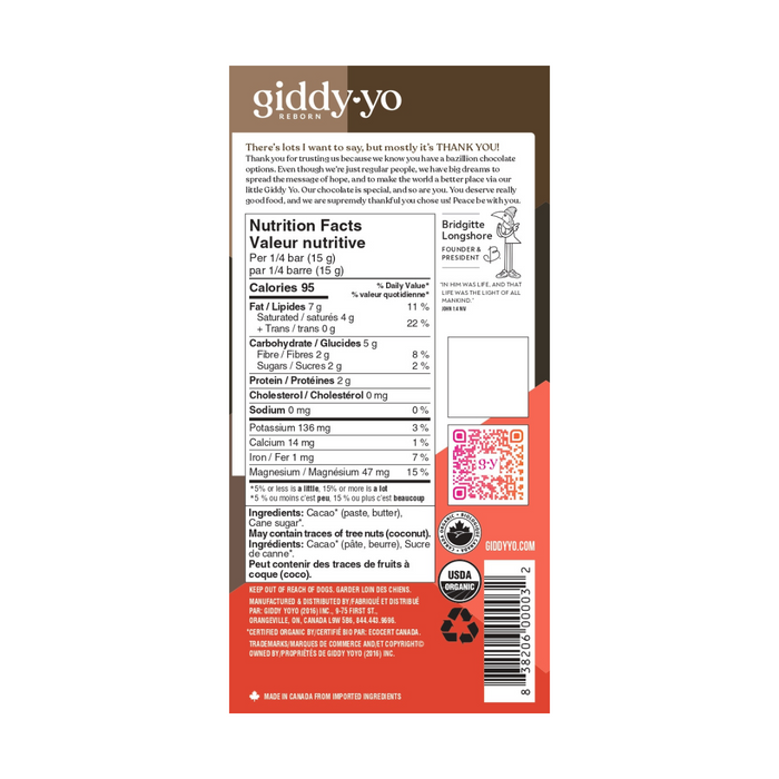 Giddy Yo Chocolate Organic - Extra Dark 89% 62g