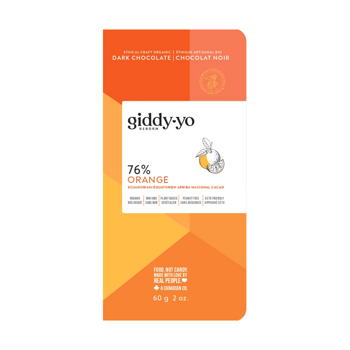 Giddy Yo Chocolate Organic - Orange 76% 62g