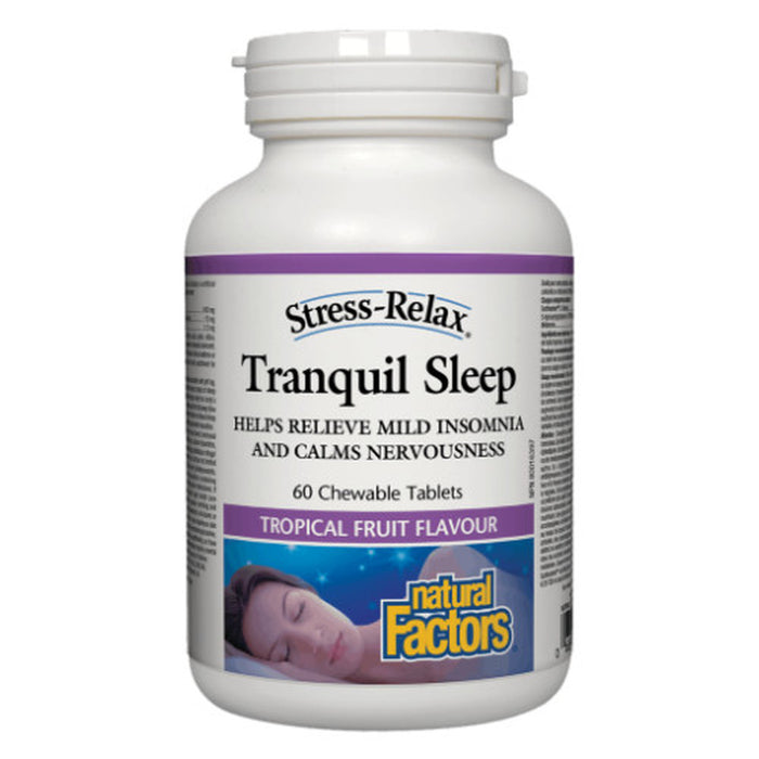 Natural Factors Stress-Relax Tranquil Sleep Tropical Fruit 60 chewable tabs