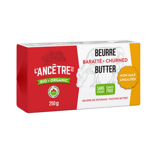 L'Ancetre Organic Unsalted Butter 250g